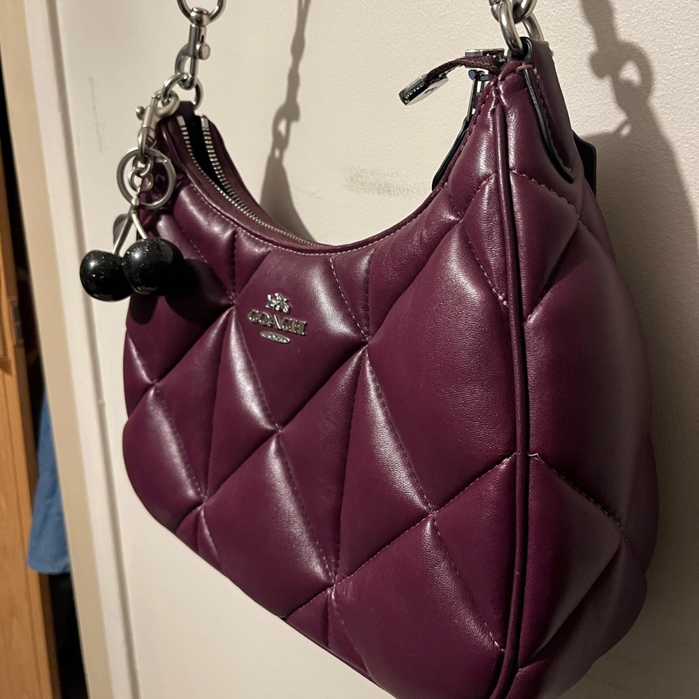 Coach Deep Purple Quilted Shoulder Bag